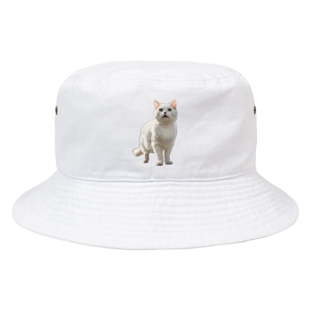 kiryu-mai創造設計の白猫ちゃん Bucket Hat