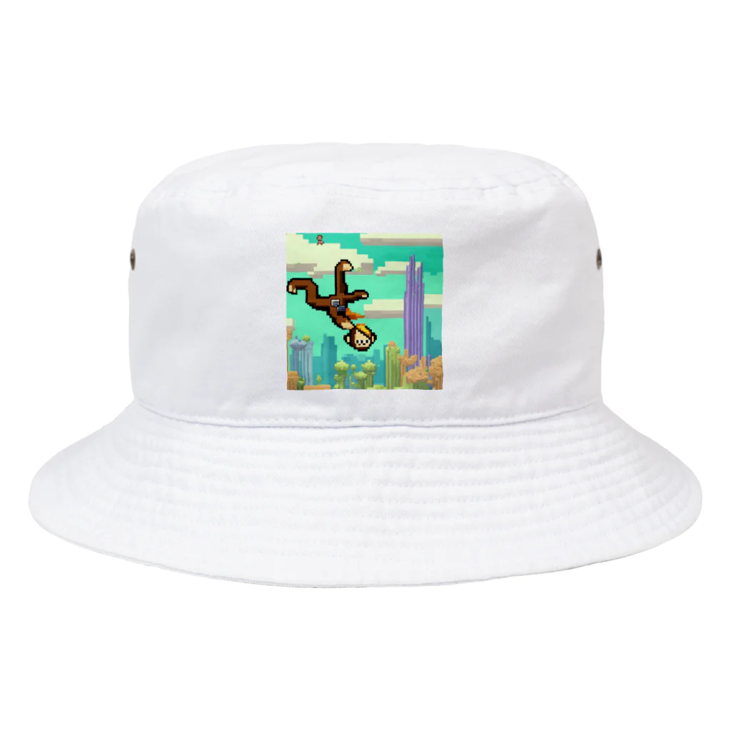 yuhi04のスカイダイビングの冒険猿 Bucket Hat