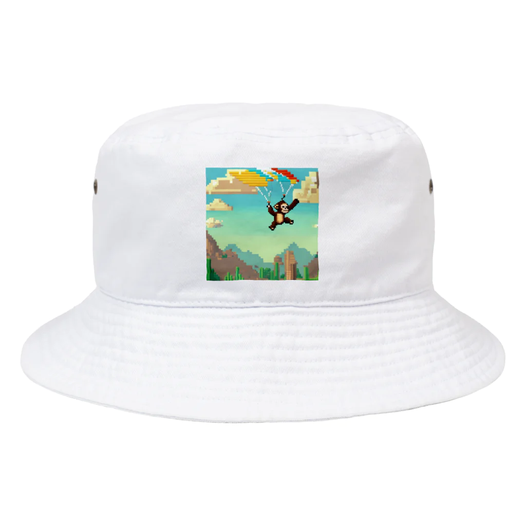 yuhi04のパラグライダーの猿 Bucket Hat