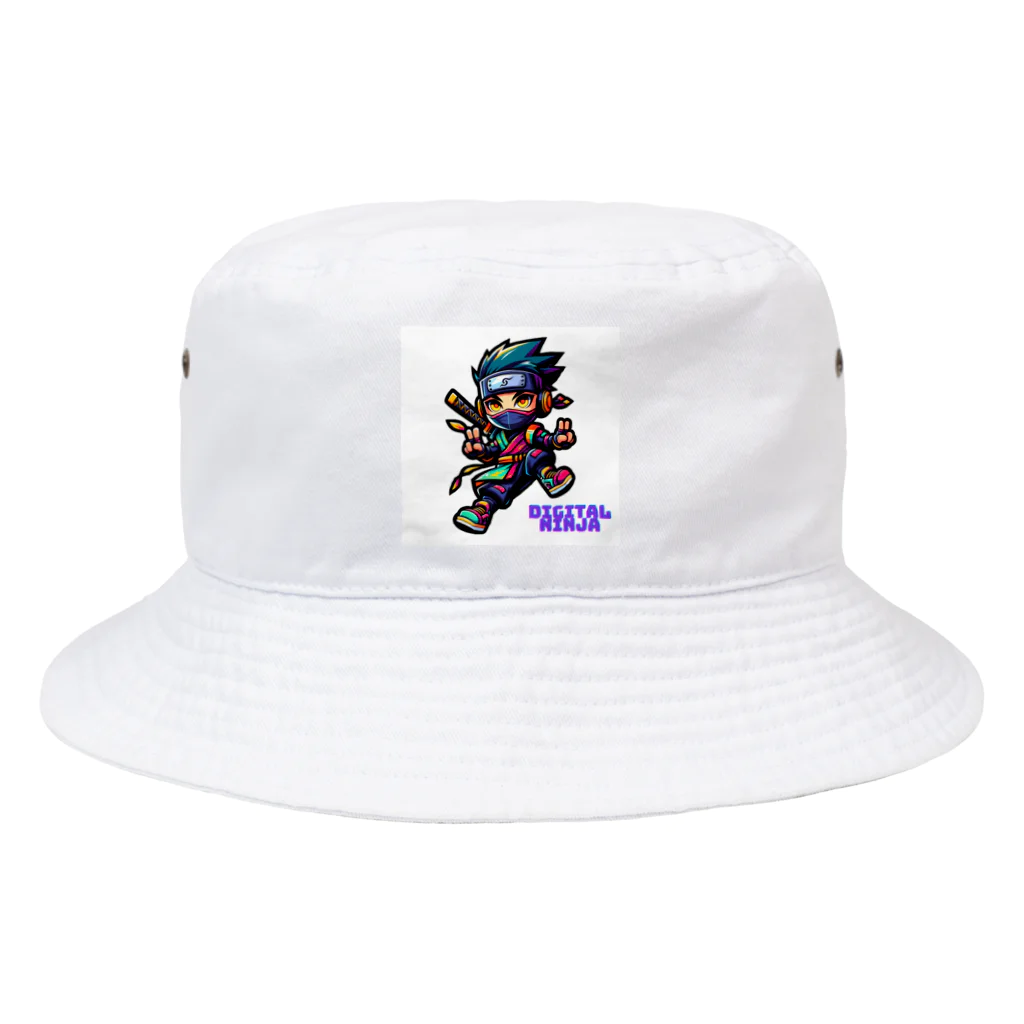 rsrsrsrsrの“Digital Ninja” ロゴ付き Bucket Hat