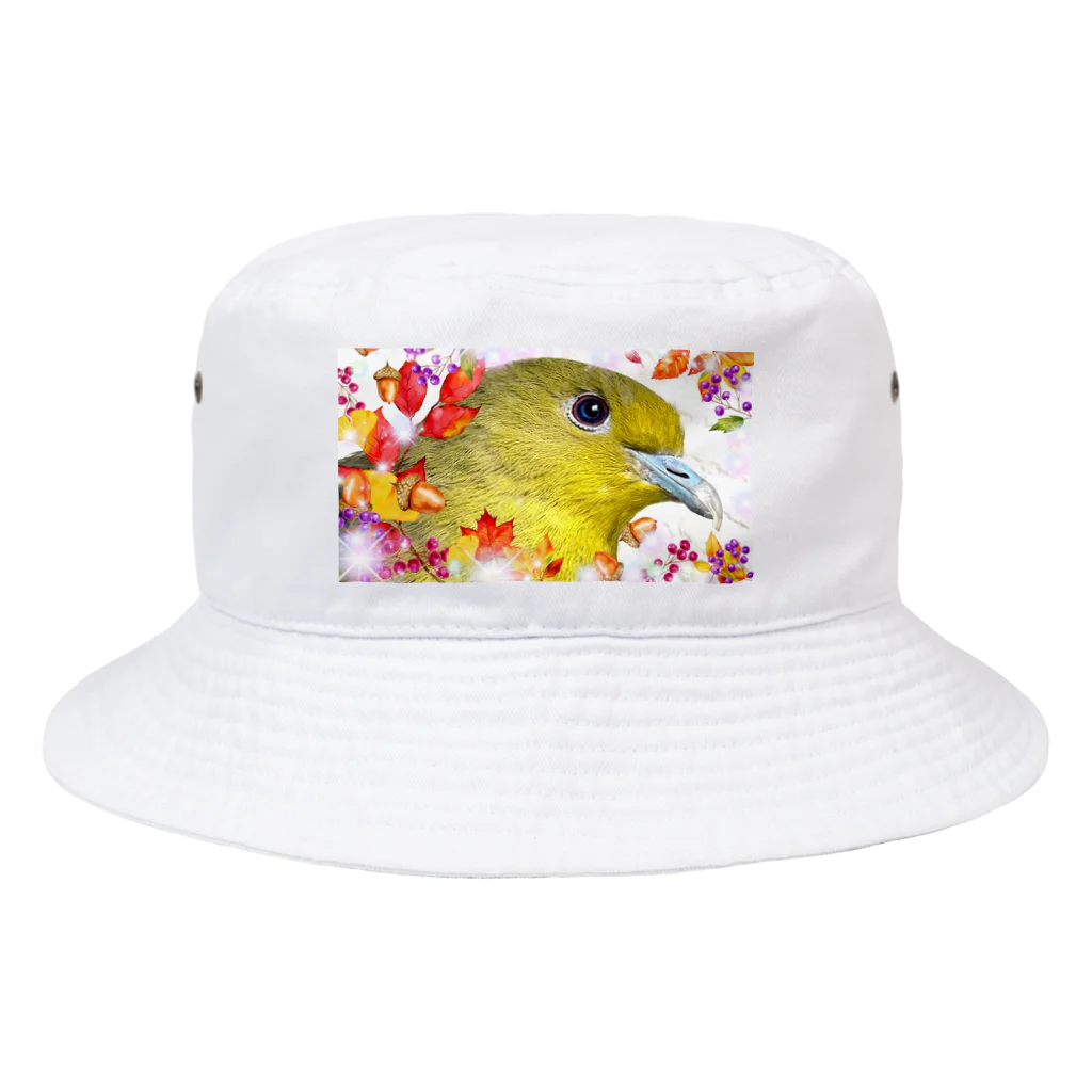 カラスのクッピのアオバトのフウワ Bucket Hat