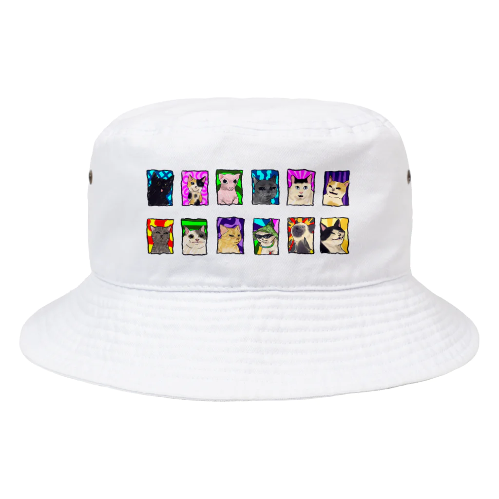 FuchsiaArtのCats Mood Bucket Hat