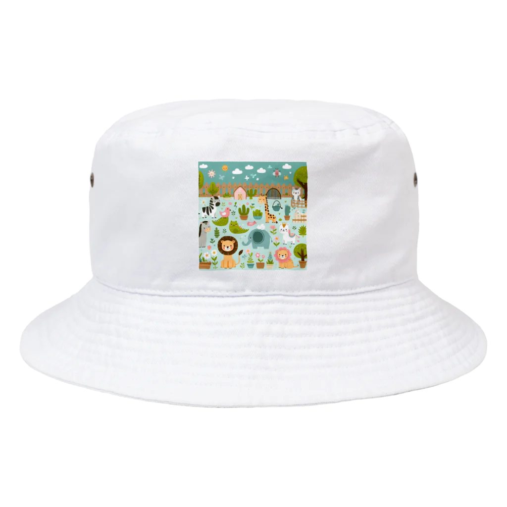 ニューライフマサラショップのワクワク動物園の愉快な仲間たち♪ Bucket Hat