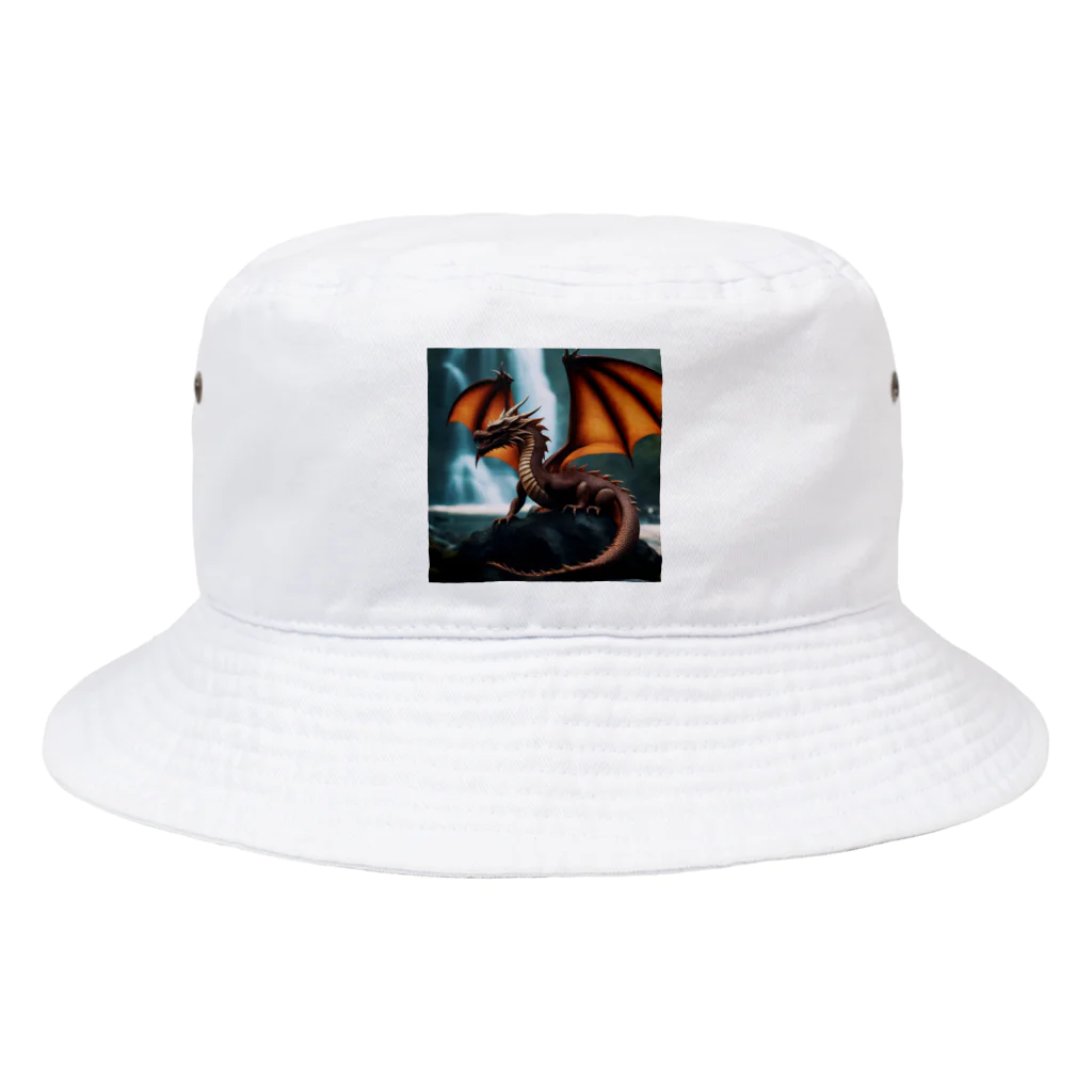 rian14の滝のそばで涼んでいる龍 Bucket Hat