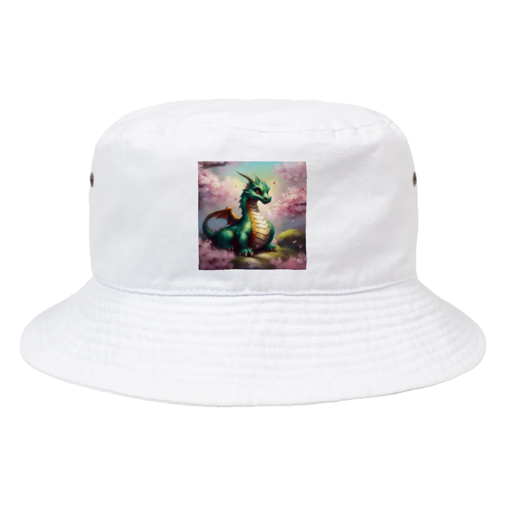 Sunbathingの桃の花の香りに誘われて喜んでいる竜 Bucket Hat