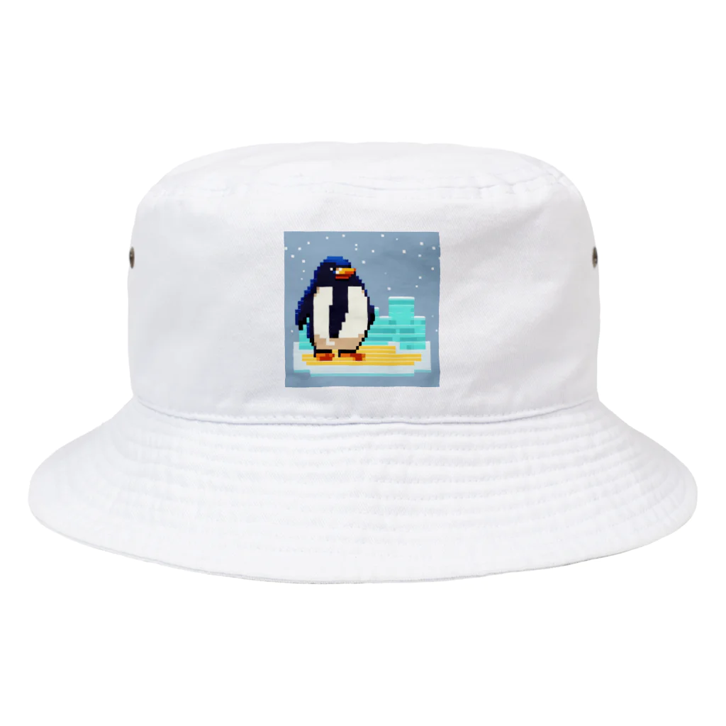 AI画像作って遊ぼうのドット絵のペンギン Bucket Hat