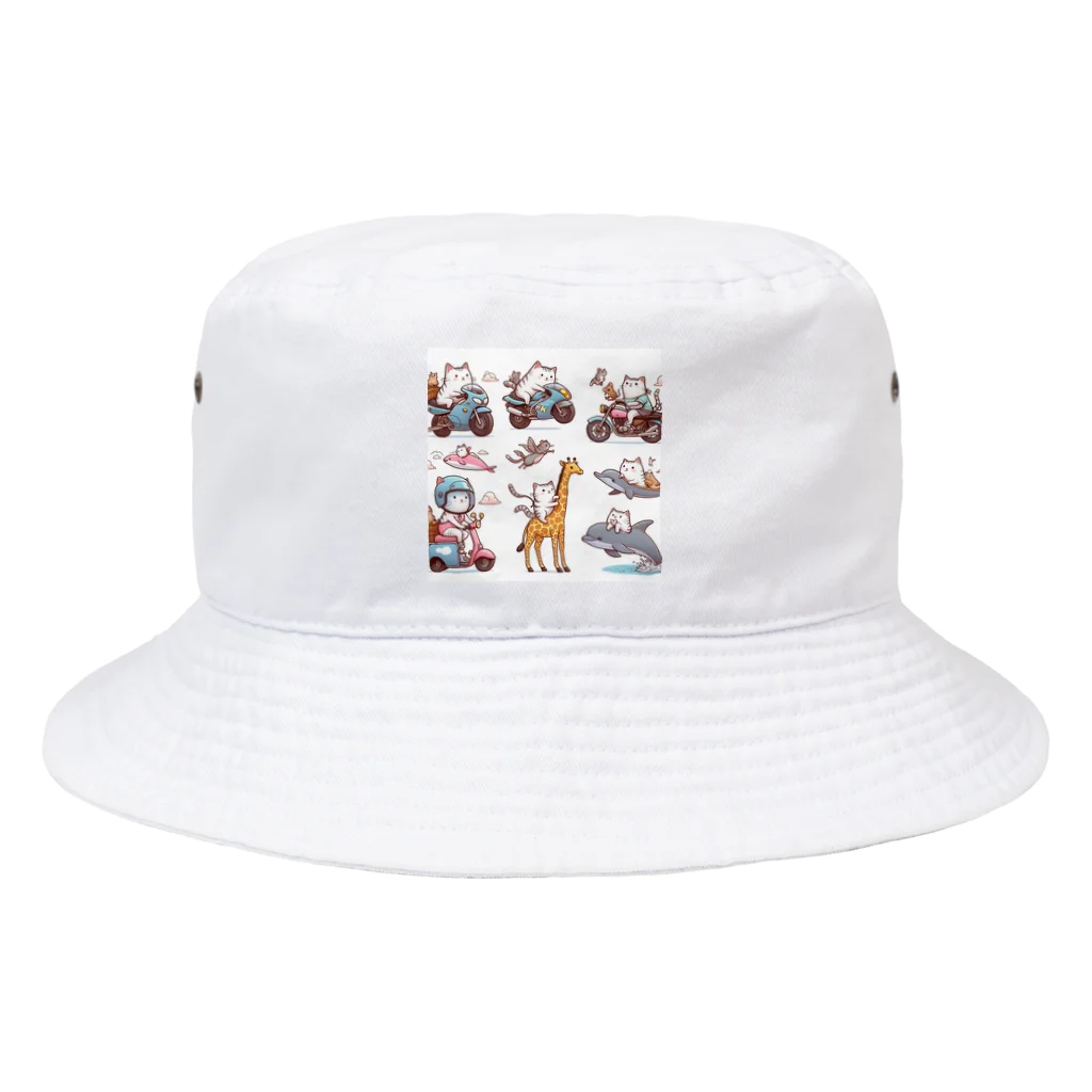 show0504の乗り物ネコ Bucket Hat