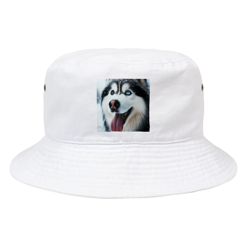 M_Takashiの【ユニークな魅力が溢れるオッドアイハスキー！】 Bucket Hat