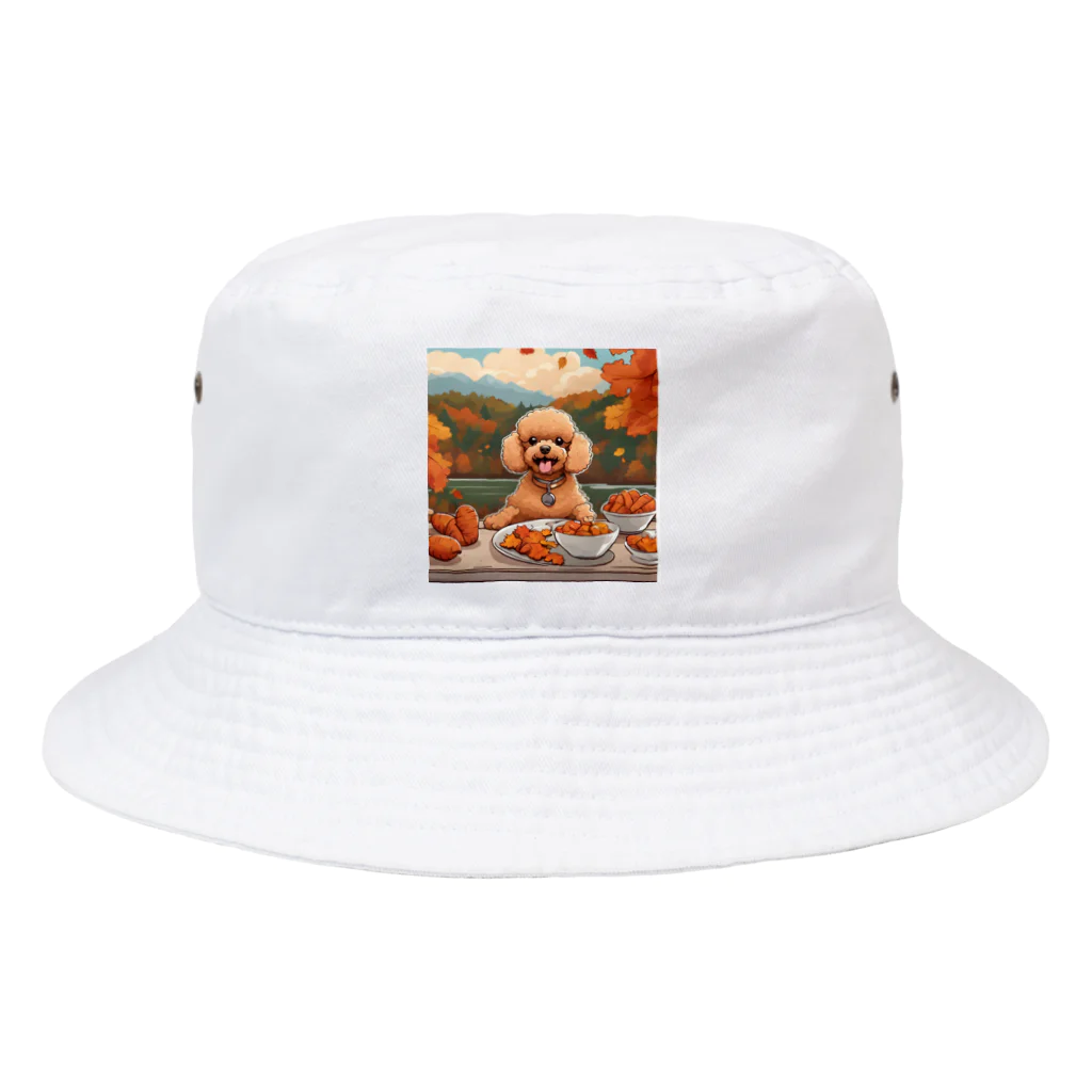 ワンちゃん大好きの秋を楽しむトイプードル Bucket Hat