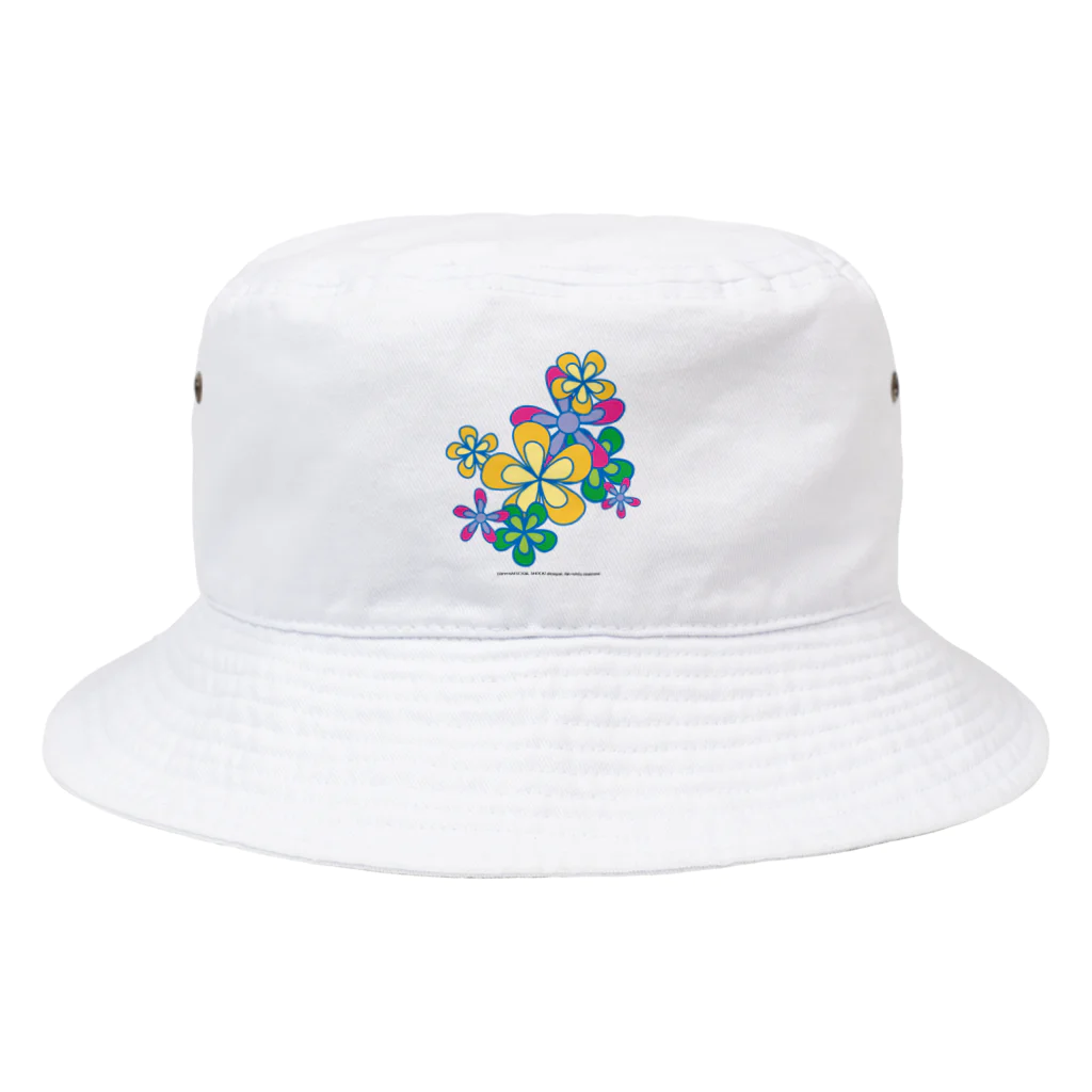 ファンシーTシャツ屋のカラフルフラワーアート Bucket Hat