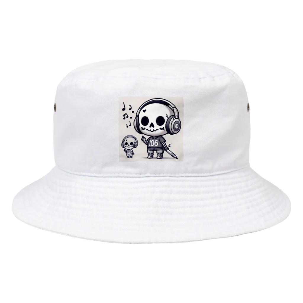 音楽ルー106のかわいい骸骨 Bucket Hat