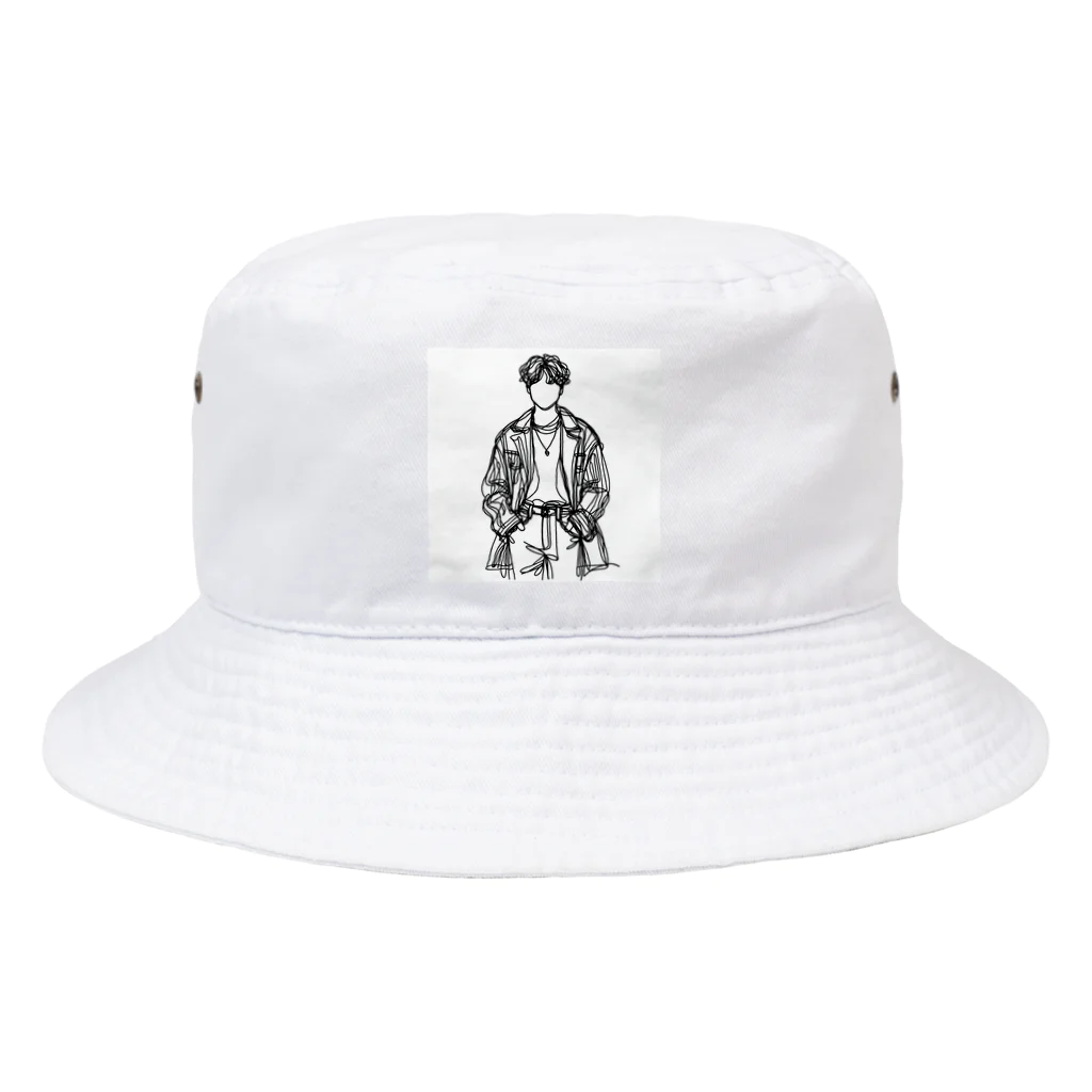 Schiele_sarieriの線画の人 Bucket Hat