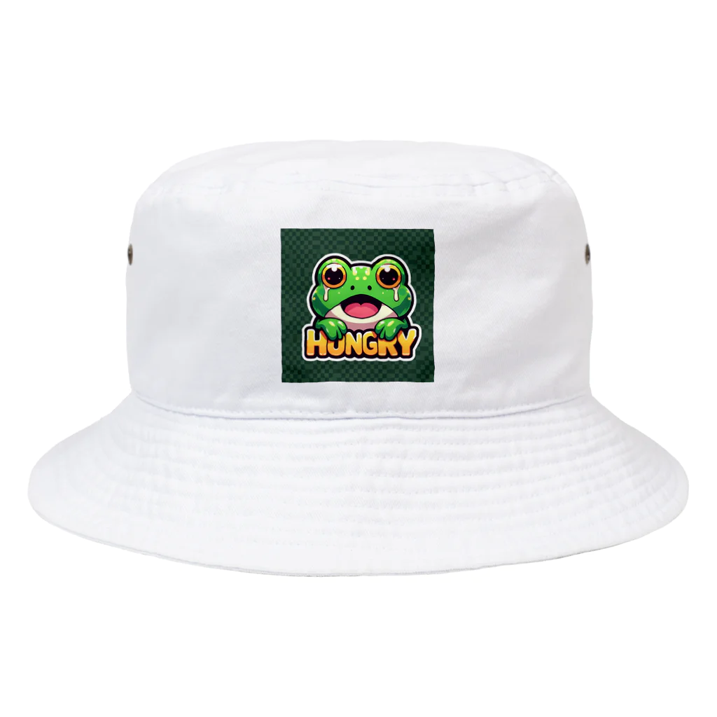 カエルグッズのHUNGRYカエル Bucket Hat