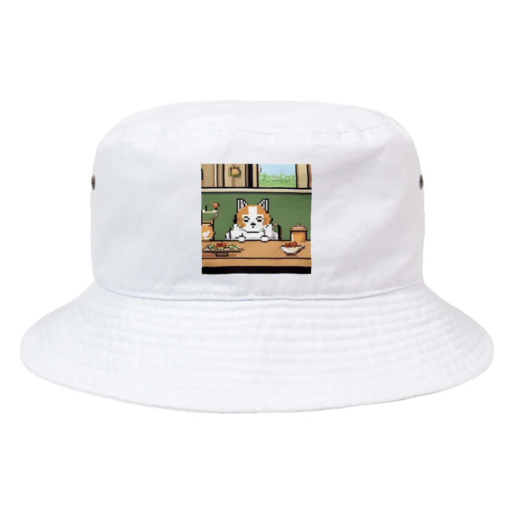 masaのテーブルの上でおねだりしている猫 Bucket Hat