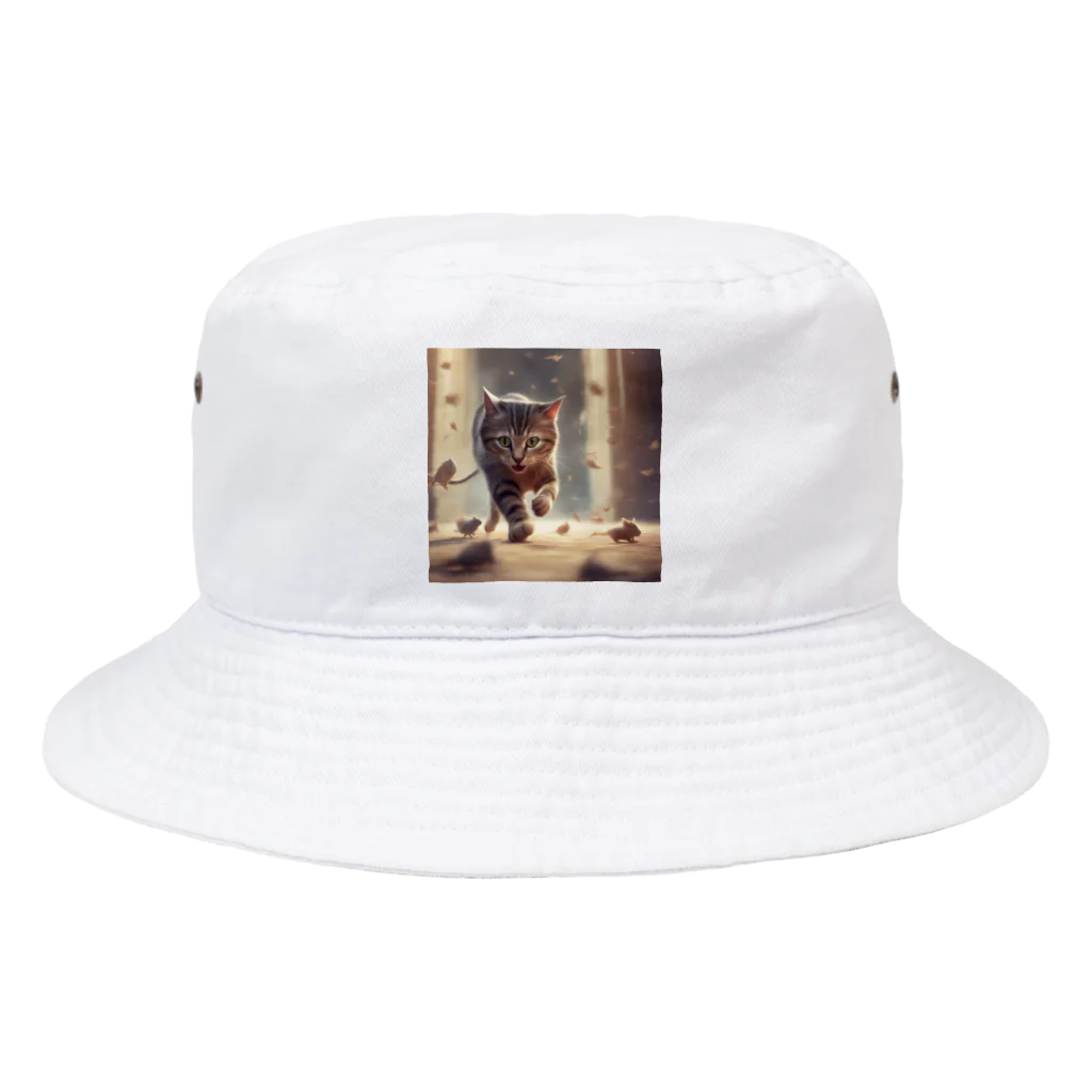 スウィート・アニマル・アートの激走猫ちゃん Bucket Hat