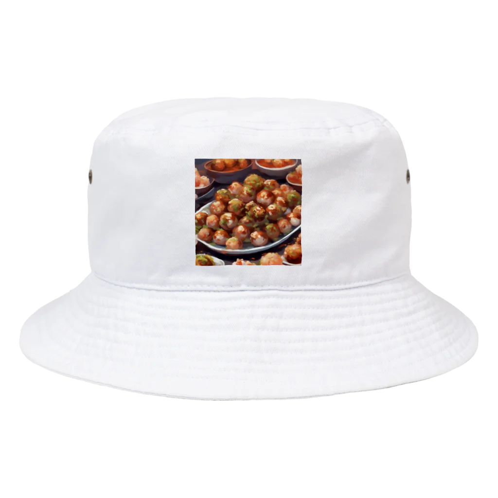 happiness_shopの大阪発祥のご当地グルメ、「大阪たこやき」 Bucket Hat