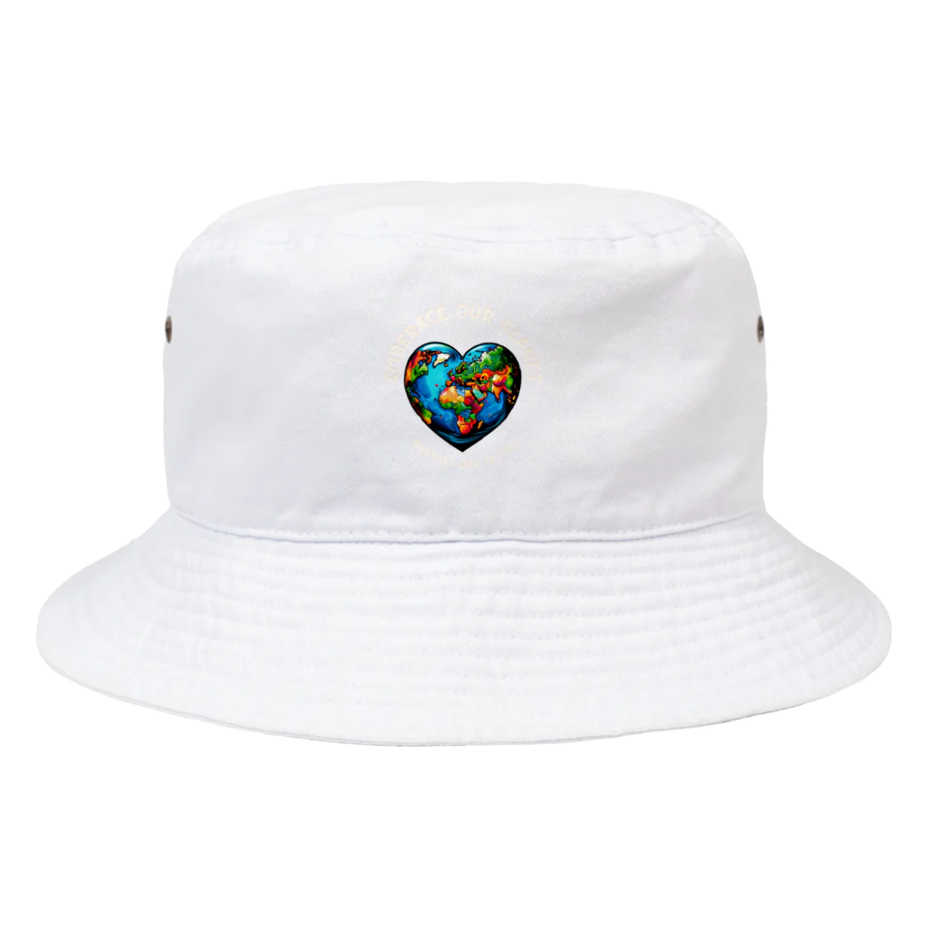 KULIEITAの地球の日　Earth day 地球　ハート　ブルー Bucket Hat