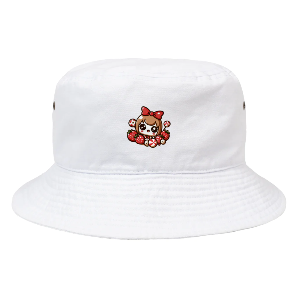 chiBeeeezの可愛らしい苺のデザイン Bucket Hat