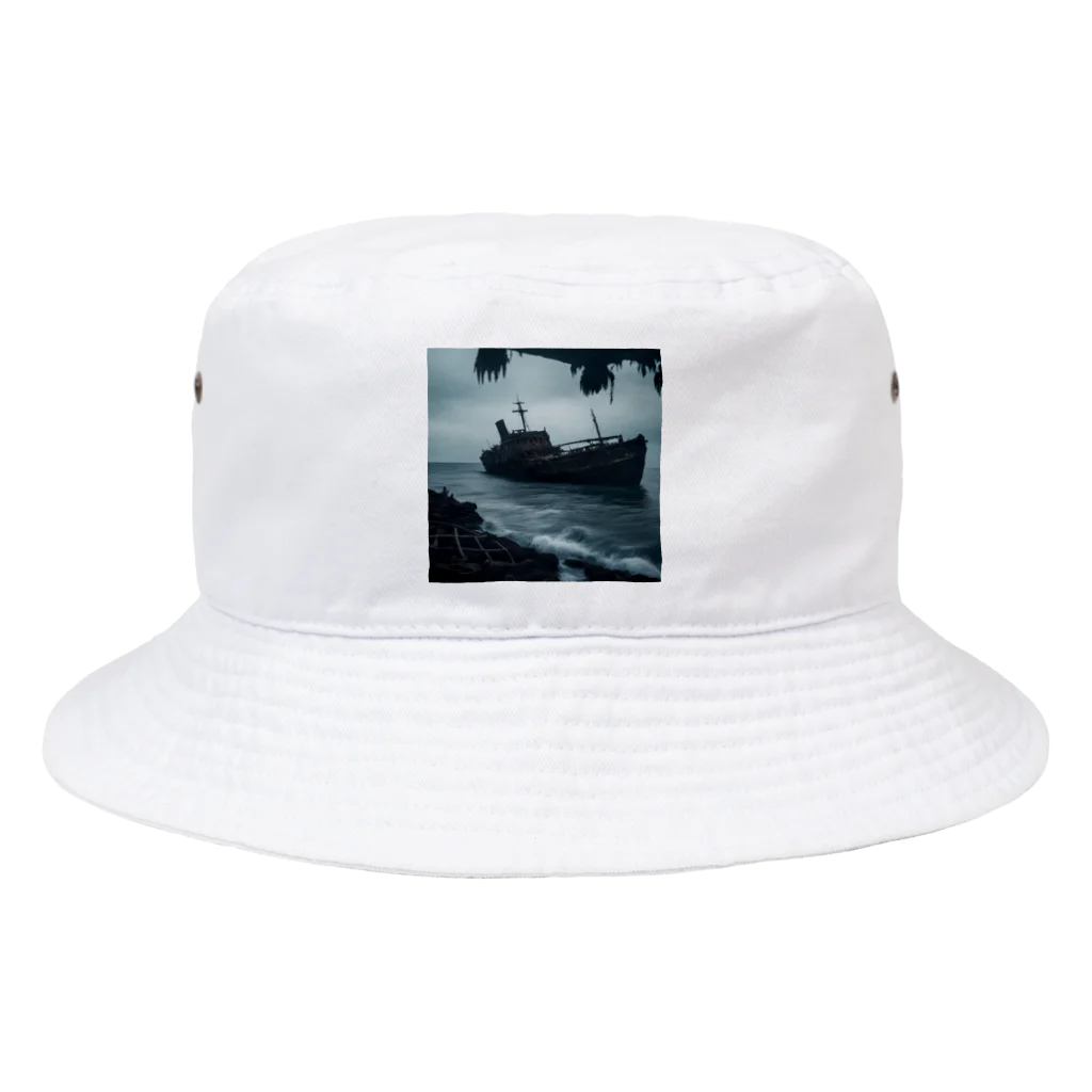 Dark Fの暗黒の海に浮かぶ腐敗した船の墓場 Bucket Hat