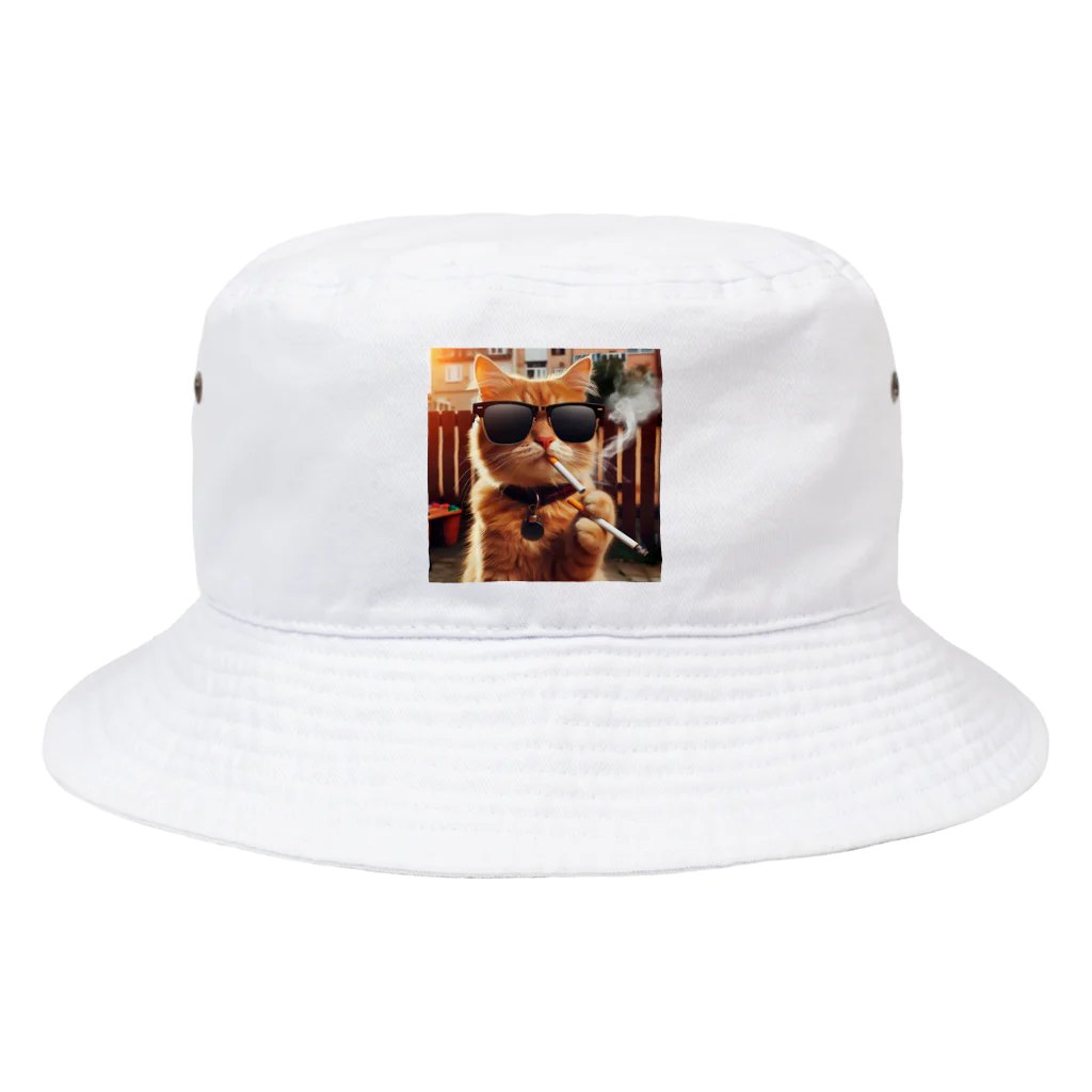 negiNegiのタバコを吸うグラサン猫 Bucket Hat