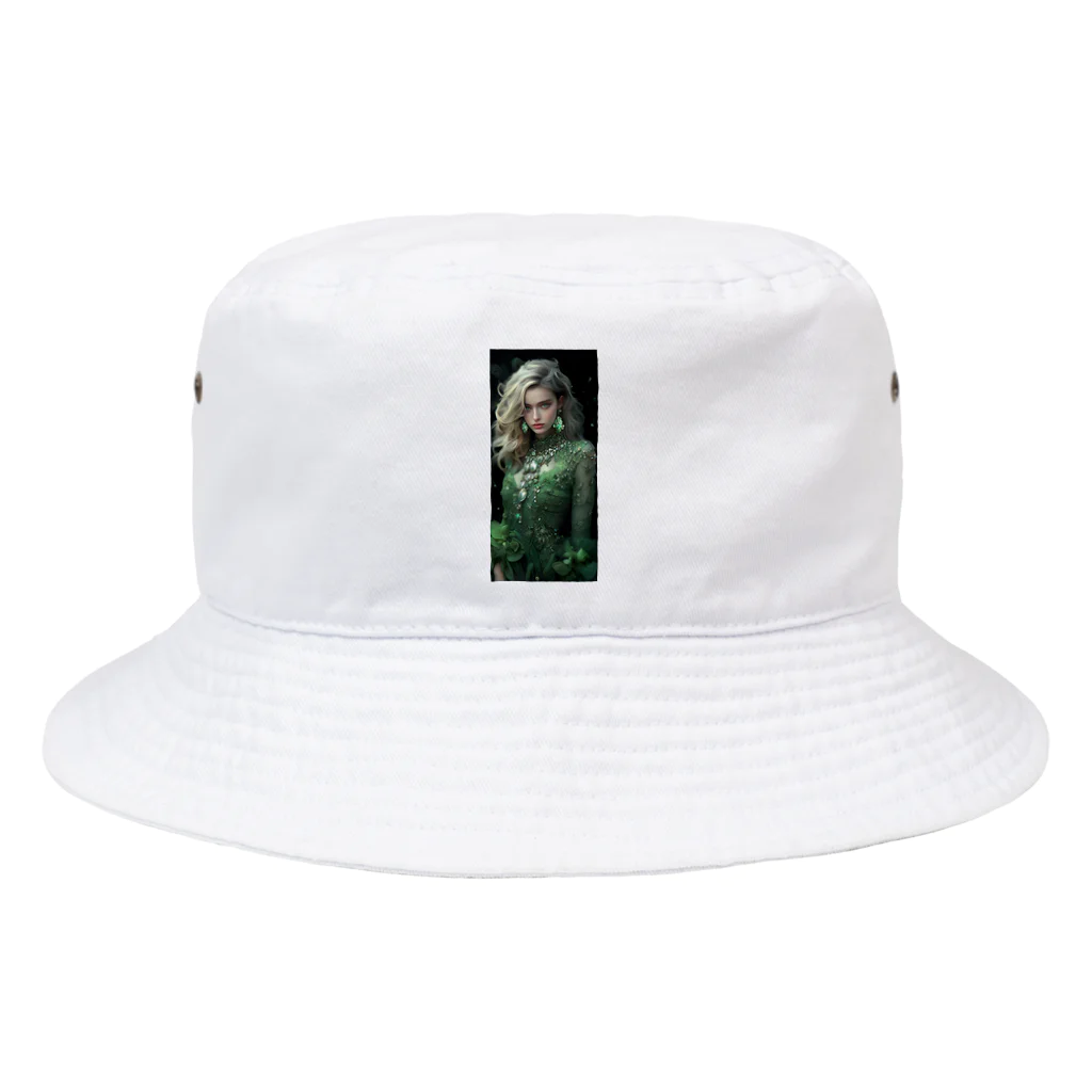 AQUAMETAVERSEのグリーンのドレスでパーティsanae 2074 Bucket Hat