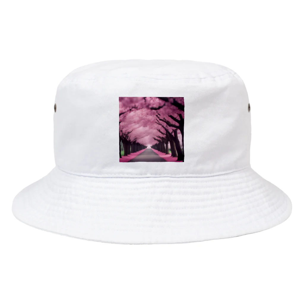 りばーあにまるの満開の桜道 Bucket Hat