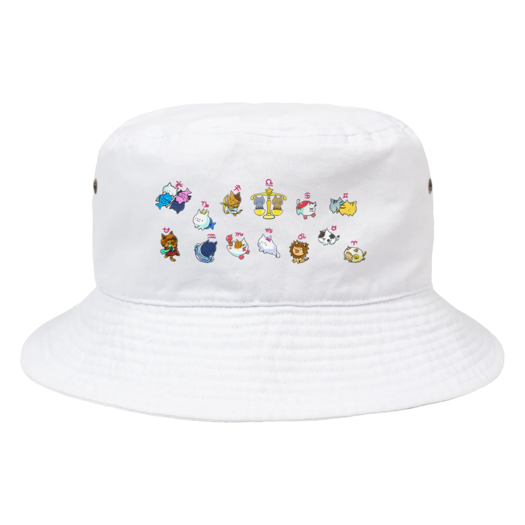 もふもふ堂の１２星座と猫コラボ Bucket Hat