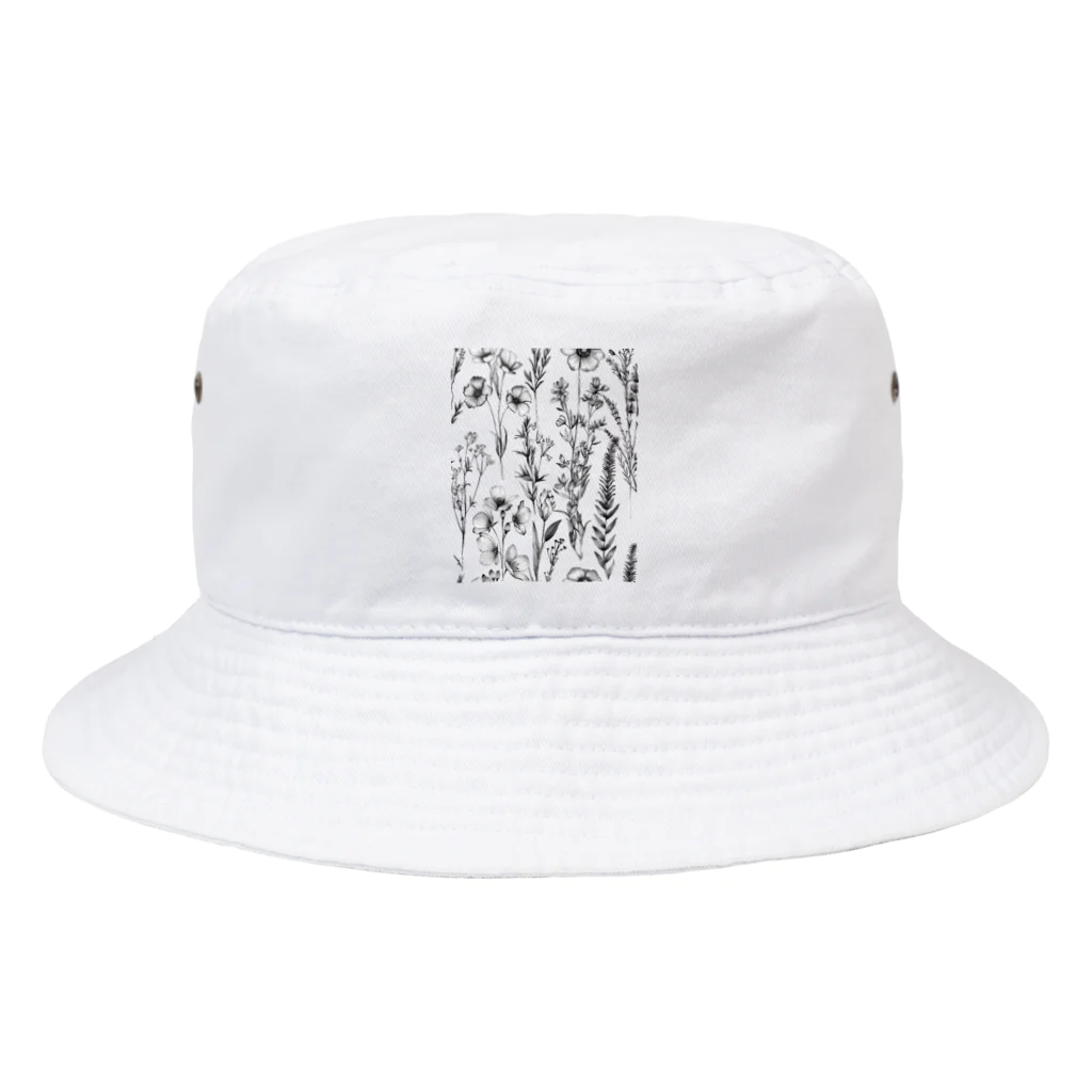 Chi3のモノクロームの植物図鑑 Bucket Hat