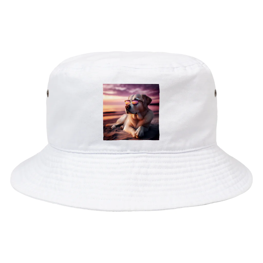 AQUAMETAVERSEのサングラスをかけた、かわいい犬 Marsa 106 Bucket Hat