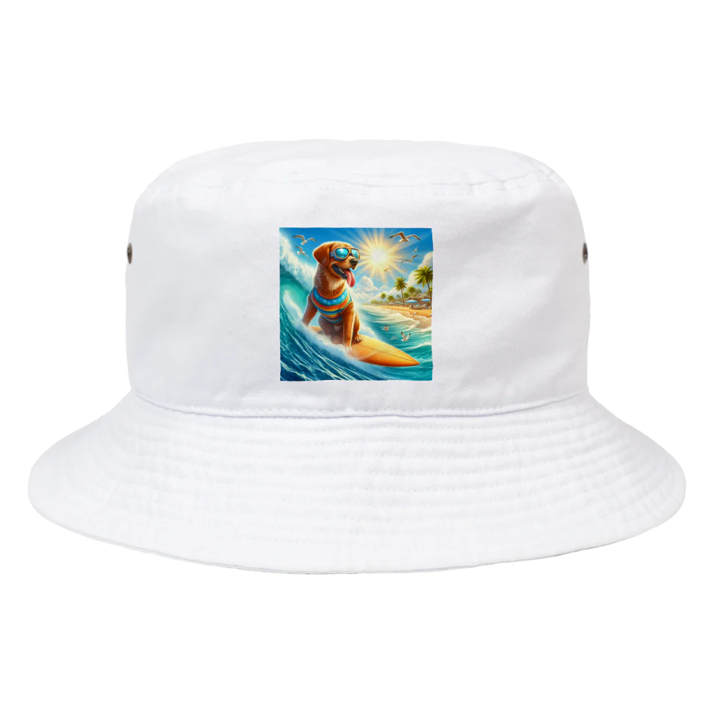 ショウショップの犬サーフィン Bucket Hat