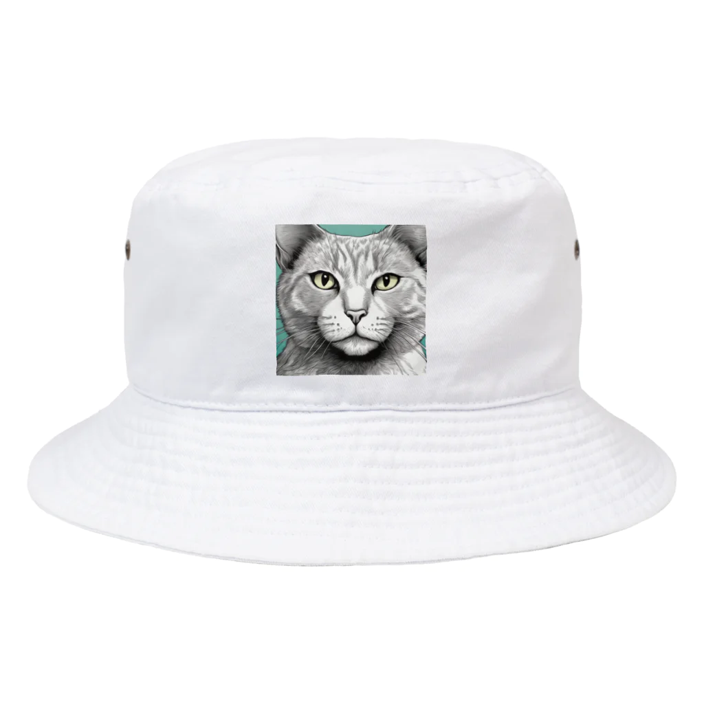 にゃんこーねこのドアップ猫 Bucket Hat