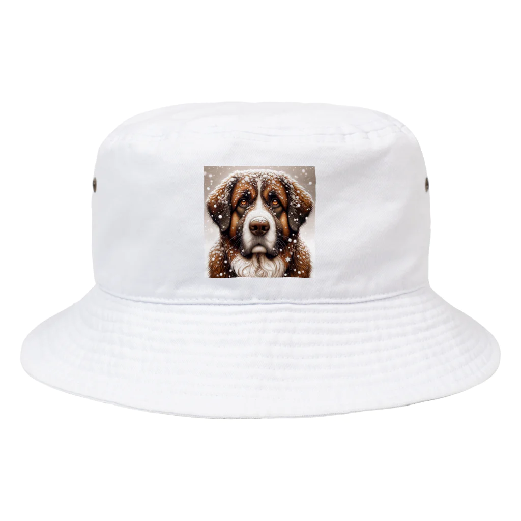 Ama'sの雪の中しかめっ面の犬さん Bucket Hat