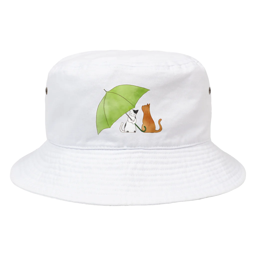 kinisinaiyoのねこと傘 Bucket Hat