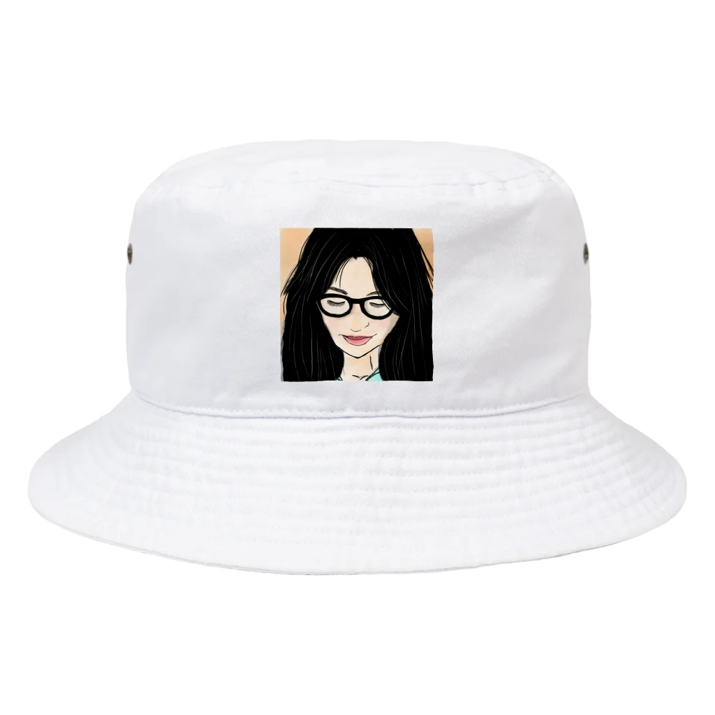 みつまめこshopのメガネ美人 Bucket Hat