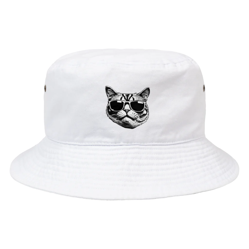 シロクロロ○●のNo.2 イケてるミーちゃん Bucket Hat