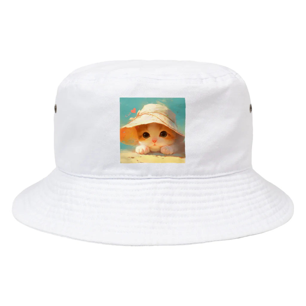 AQUAMETAVERSEの帽子をかぶった可愛い子猫 Marsa 106 バケットハット