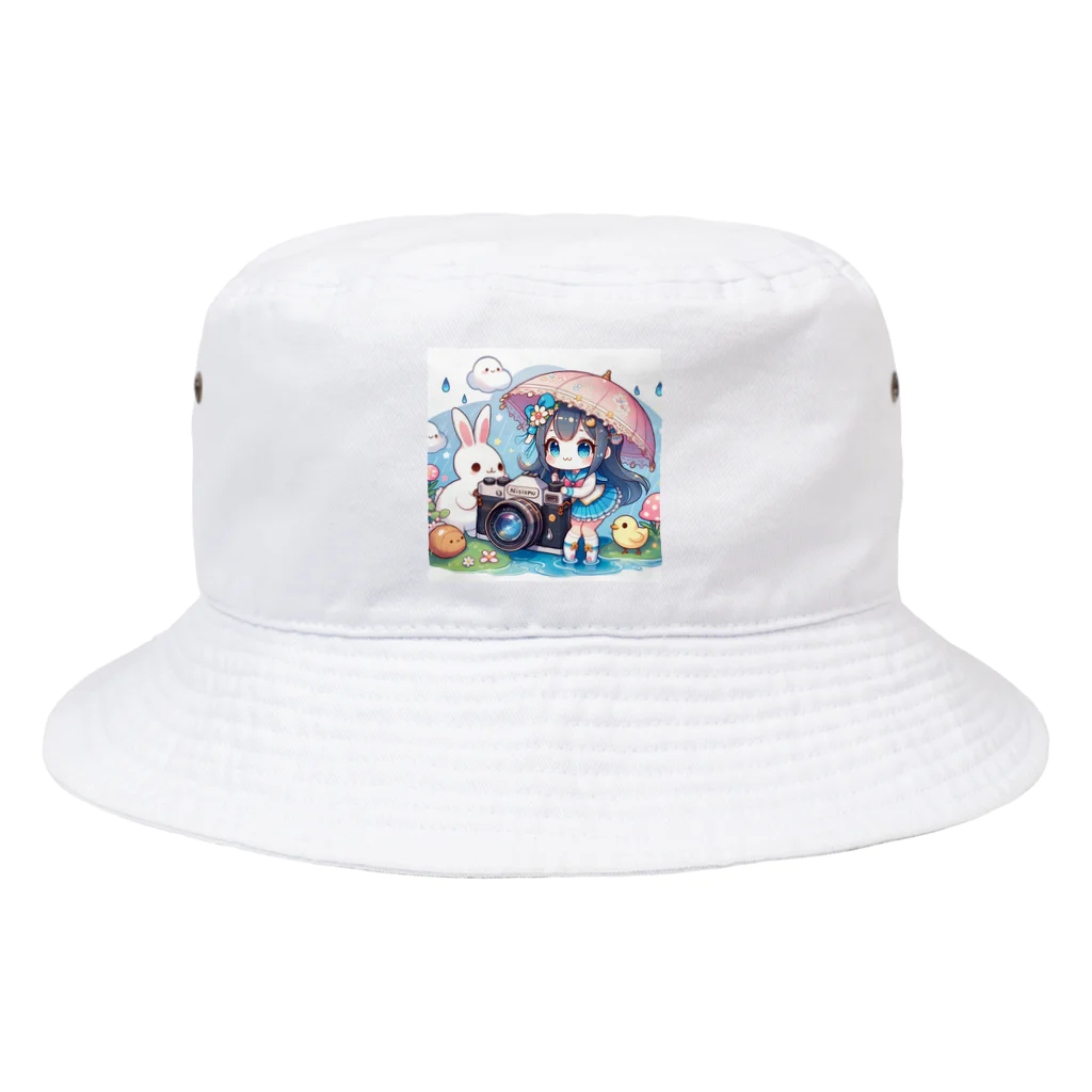 かるるんショップのカメラと傘とうさ耳少女とシリーズ　撮影 Bucket Hat