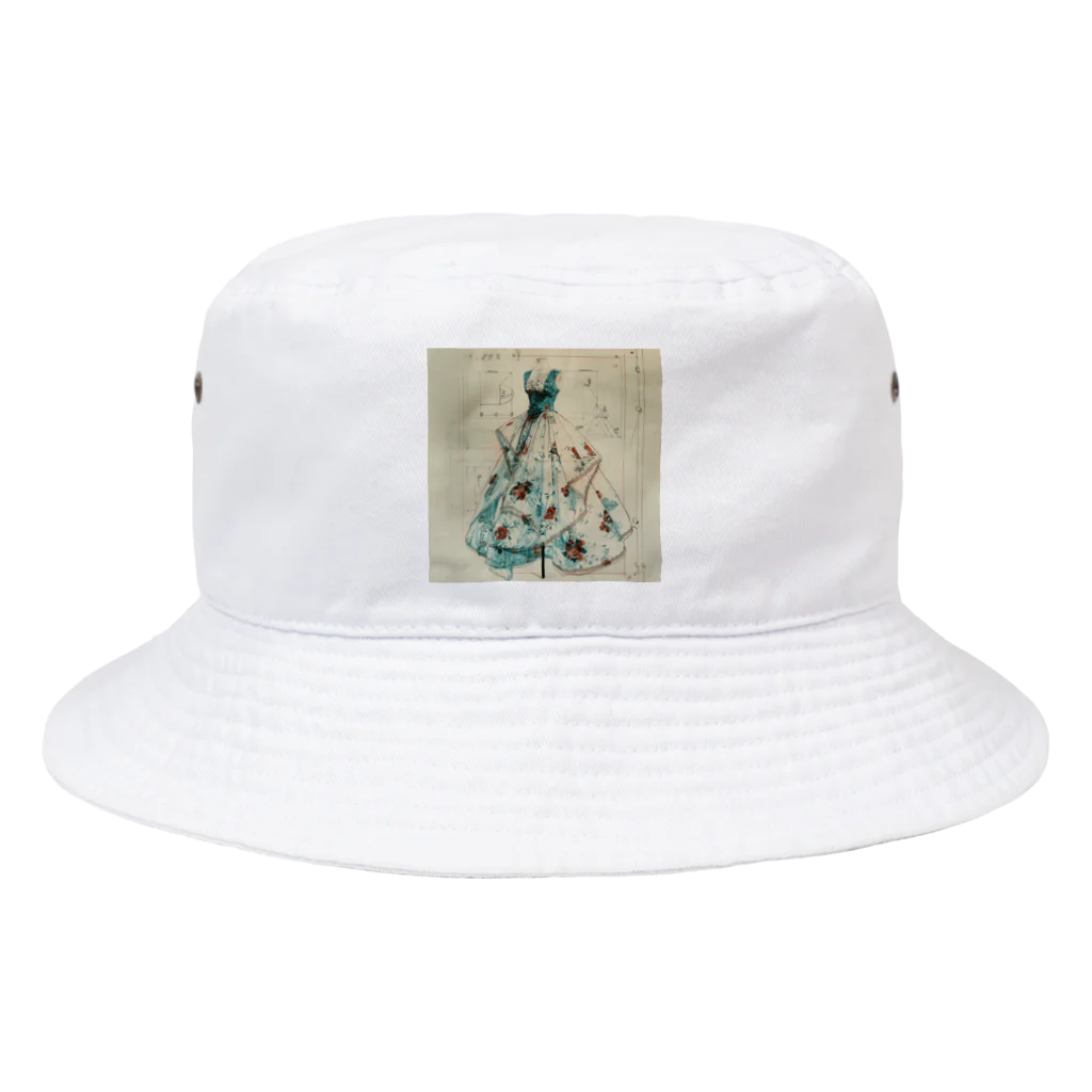 Chi3の透明感あるフローラルドレスのスケッチ Bucket Hat