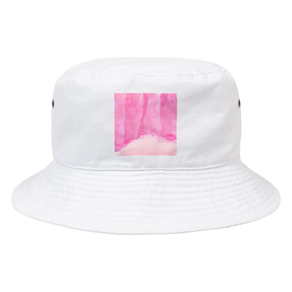 ピンク系水彩画の水彩 ベビーピンク Bucket Hat