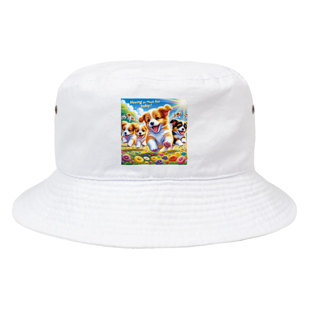 Yuya-Naganoの仲良くかけっこしてるワンちゃん達 Bucket Hat