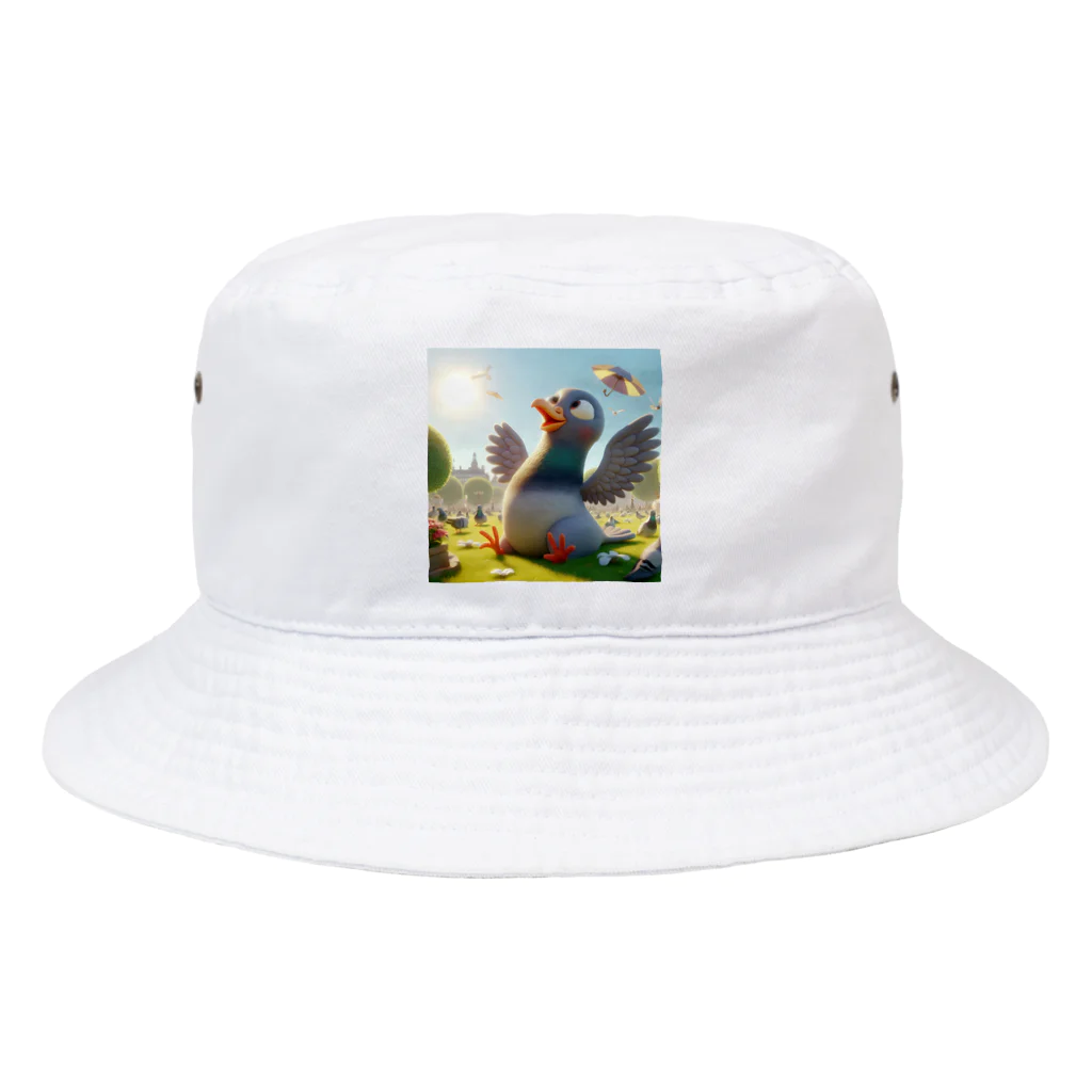 かんぱい工房の明るい子供のハト Bucket Hat