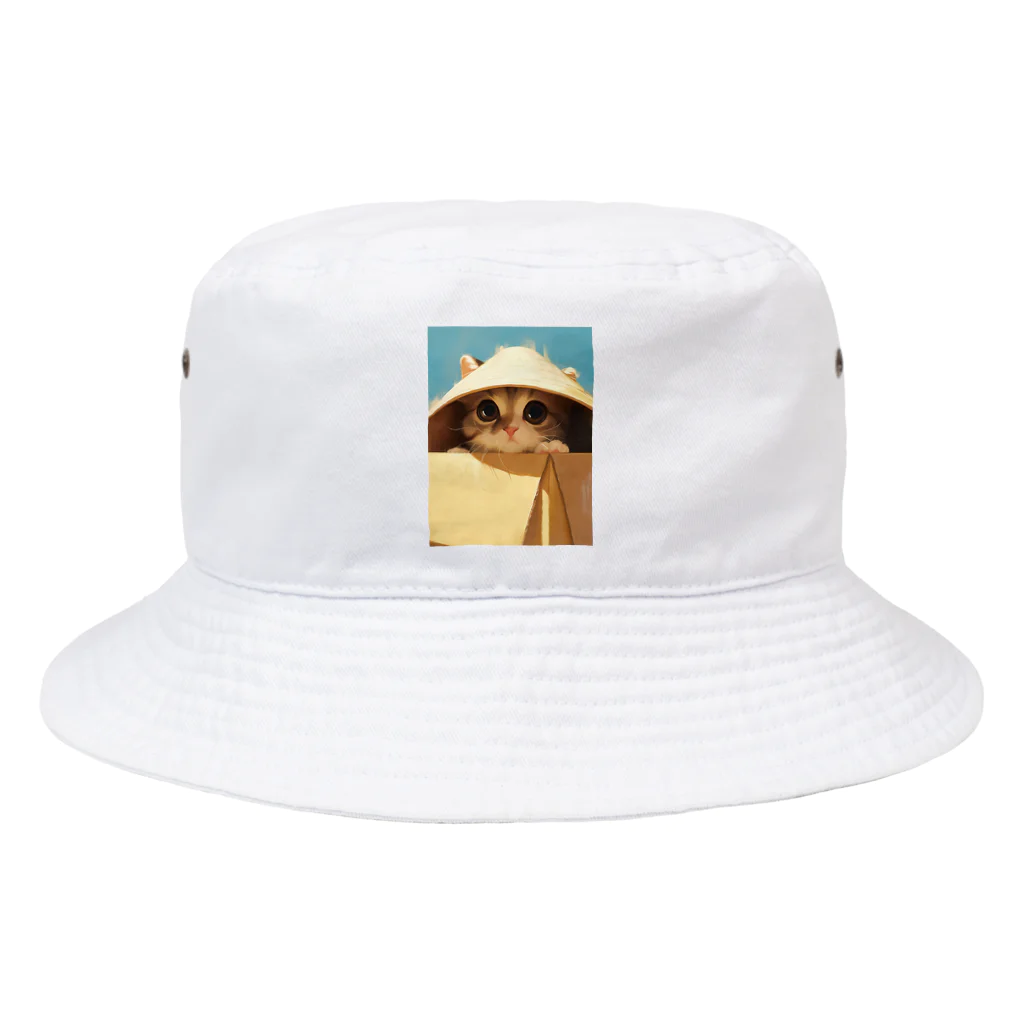 AQUAMETAVERSEの箱からのぞいている子猫　ラフルール　1859 Bucket Hat