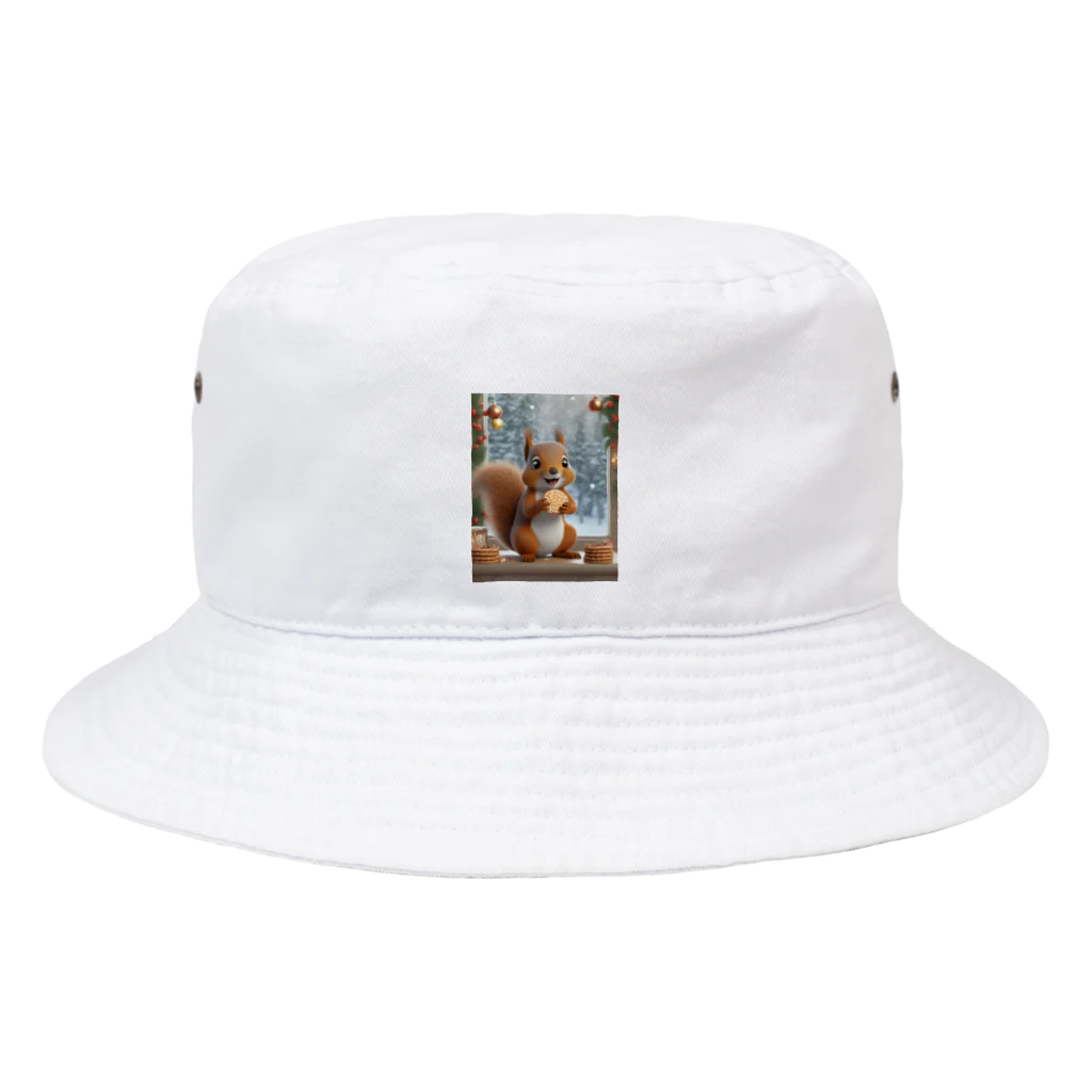 Colorful Canvasの窓辺でクッキーを食べるリス Bucket Hat