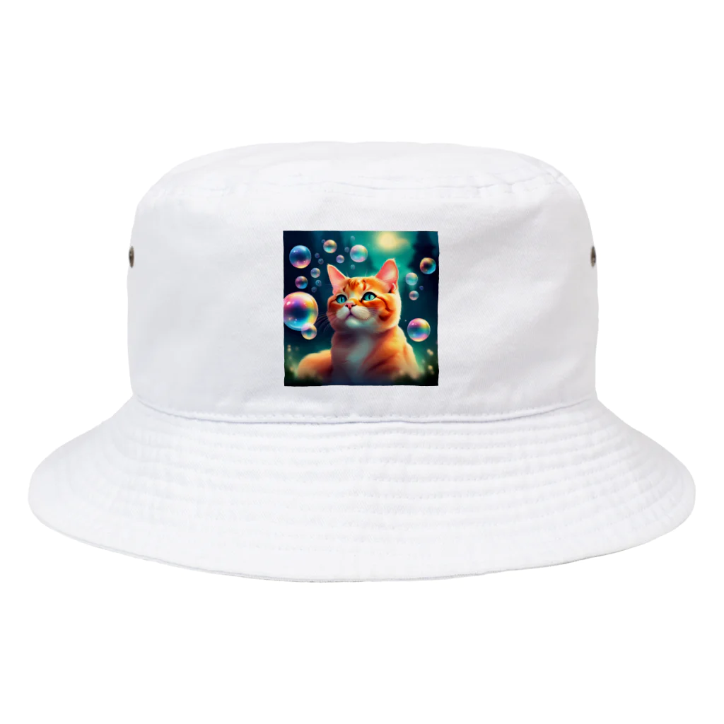 Stork_sanのにゃんともカラフルバブル Bucket Hat