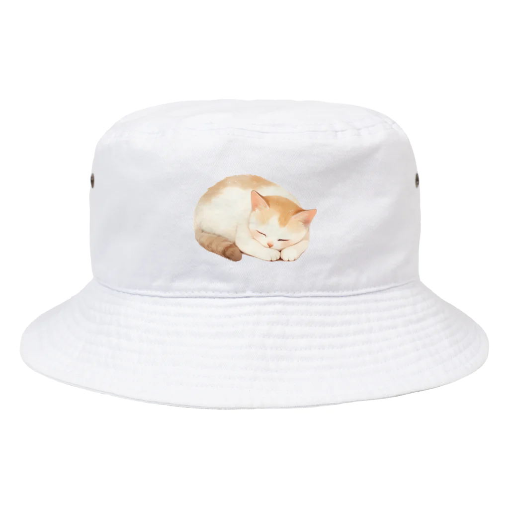 Cute Animalsのすやすやにゃんこ Bucket Hat