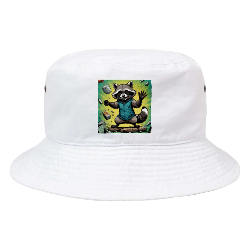 たわしの強いぜアライグマ Bucket Hat