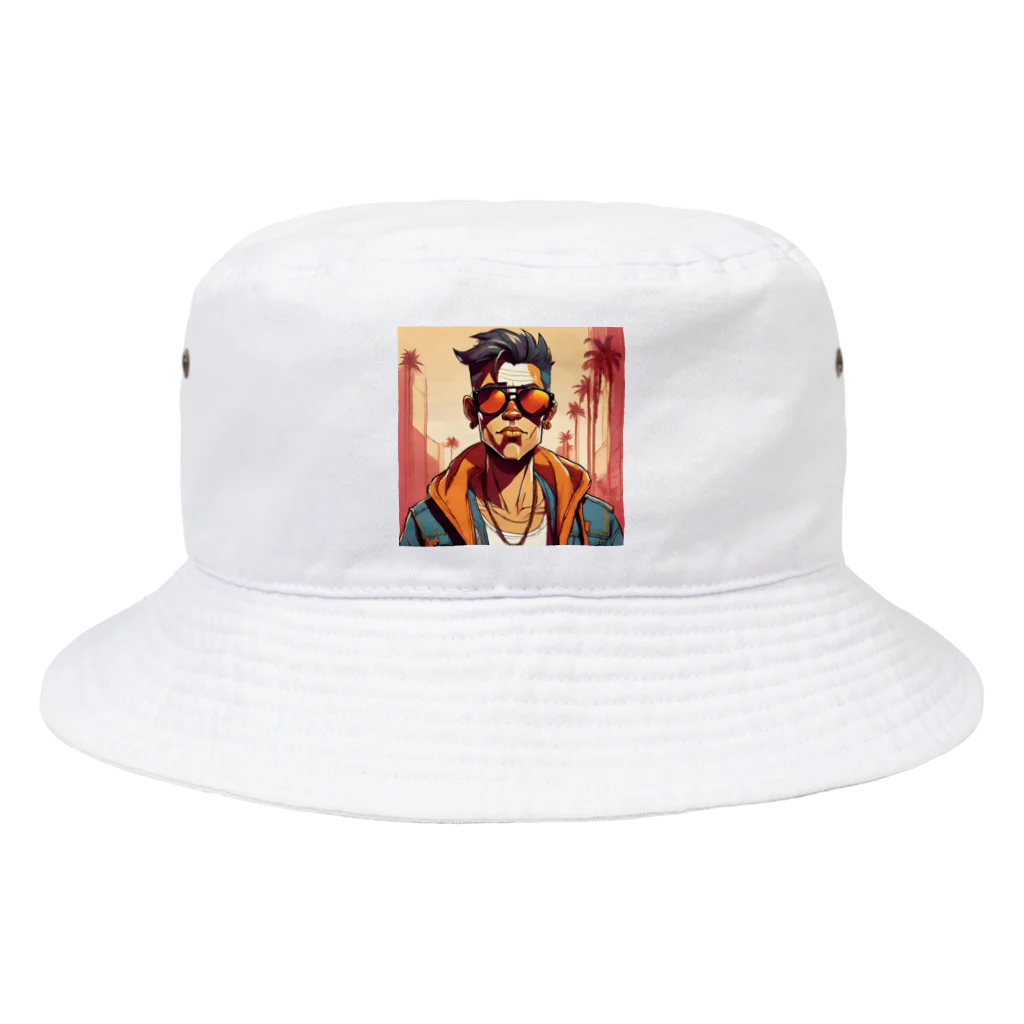 パワドラのサングラスをかけたイケオジ Bucket Hat