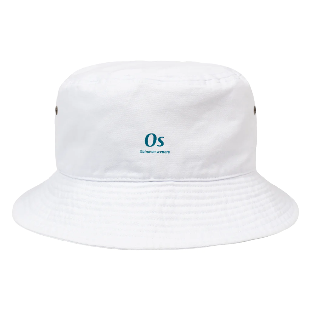 oki_sceneryのおーえす青2行文字のみ Bucket Hat