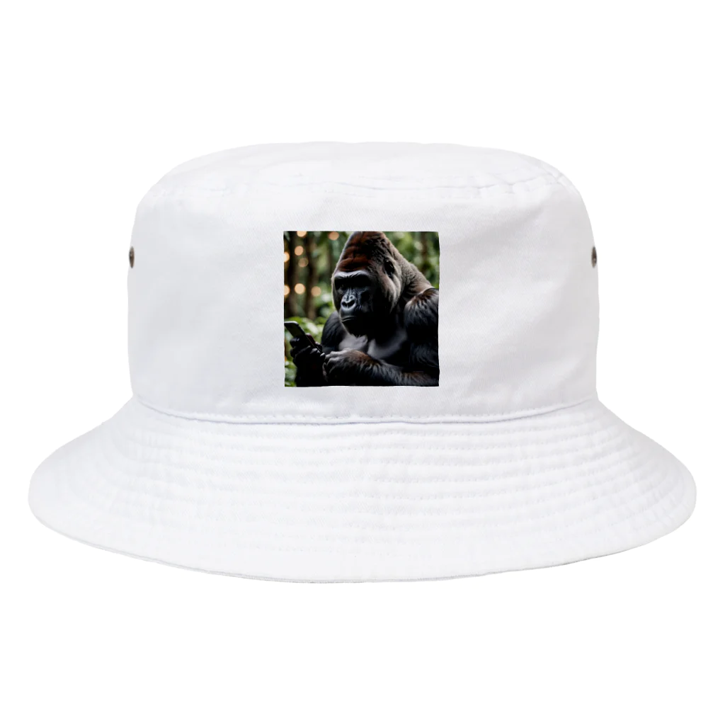 fumi_sportsの現代人すぎるゴリラ Bucket Hat