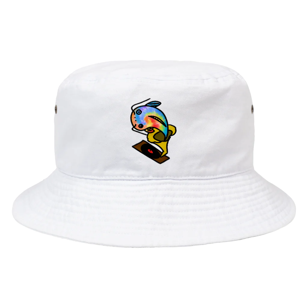 Tetsutaro Andoの蓄音機から飛び出るナマズ君 Bucket Hat